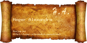 Heger Alexandra névjegykártya